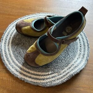 Merrell Circuit Mary Janes Suede Shoes Womens 9.5 Green-Brown